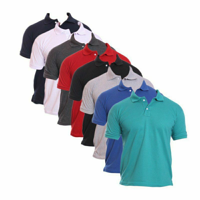 Camisa Polo Masculina Poliéster Piquet Camiseta Lisa Social Slim Premium