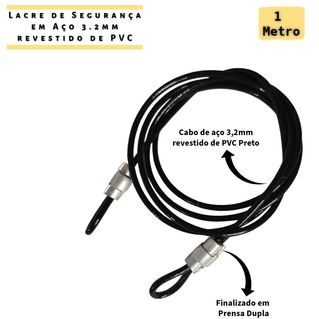 Lacre Segurança Multiuso 1 Metro Cabo de Aço Revestido Bag Bike Bagagem Bolsa Gopro