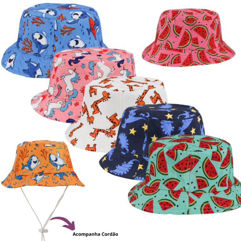 Chapéu Bucket Bebê Infantil Praia Proteção Sol