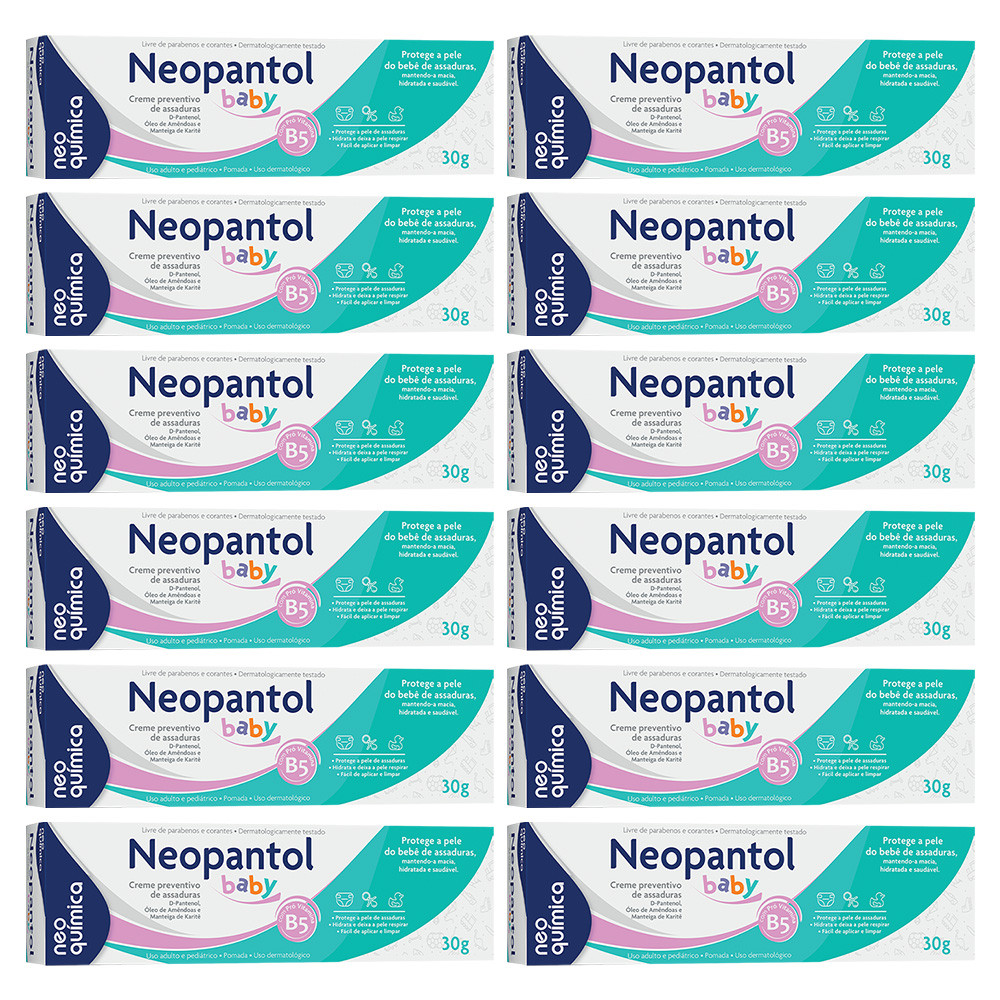 Kit 12 Pomada p/ assaduras Neopantol Baby 30g – Neo Química