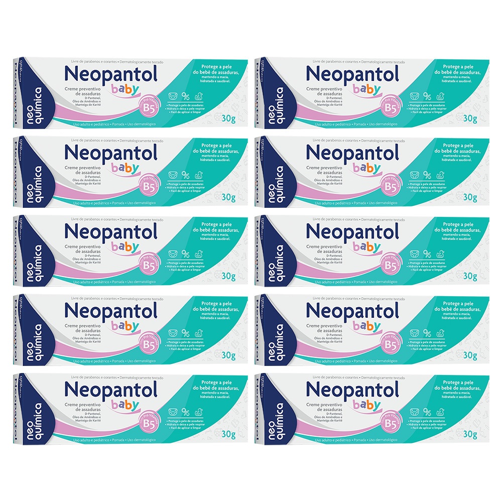 Kit 10 Pomada p/ assaduras Neopantol Baby 30g – Neo Química