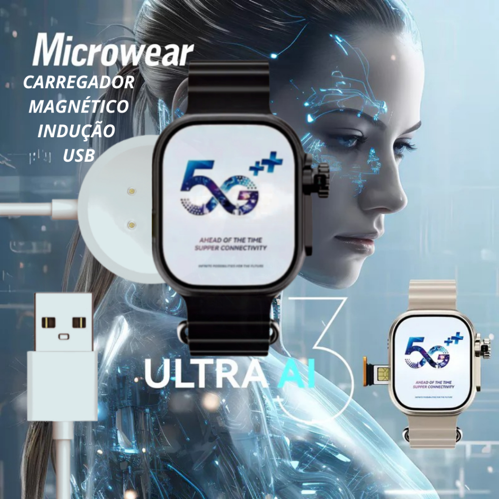 Carregador Magnético  Base Indução USB com pino ultra AI  3 microwear