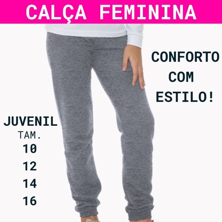 Calça Adolescente Feminina Moletom Basica Lisa Pu