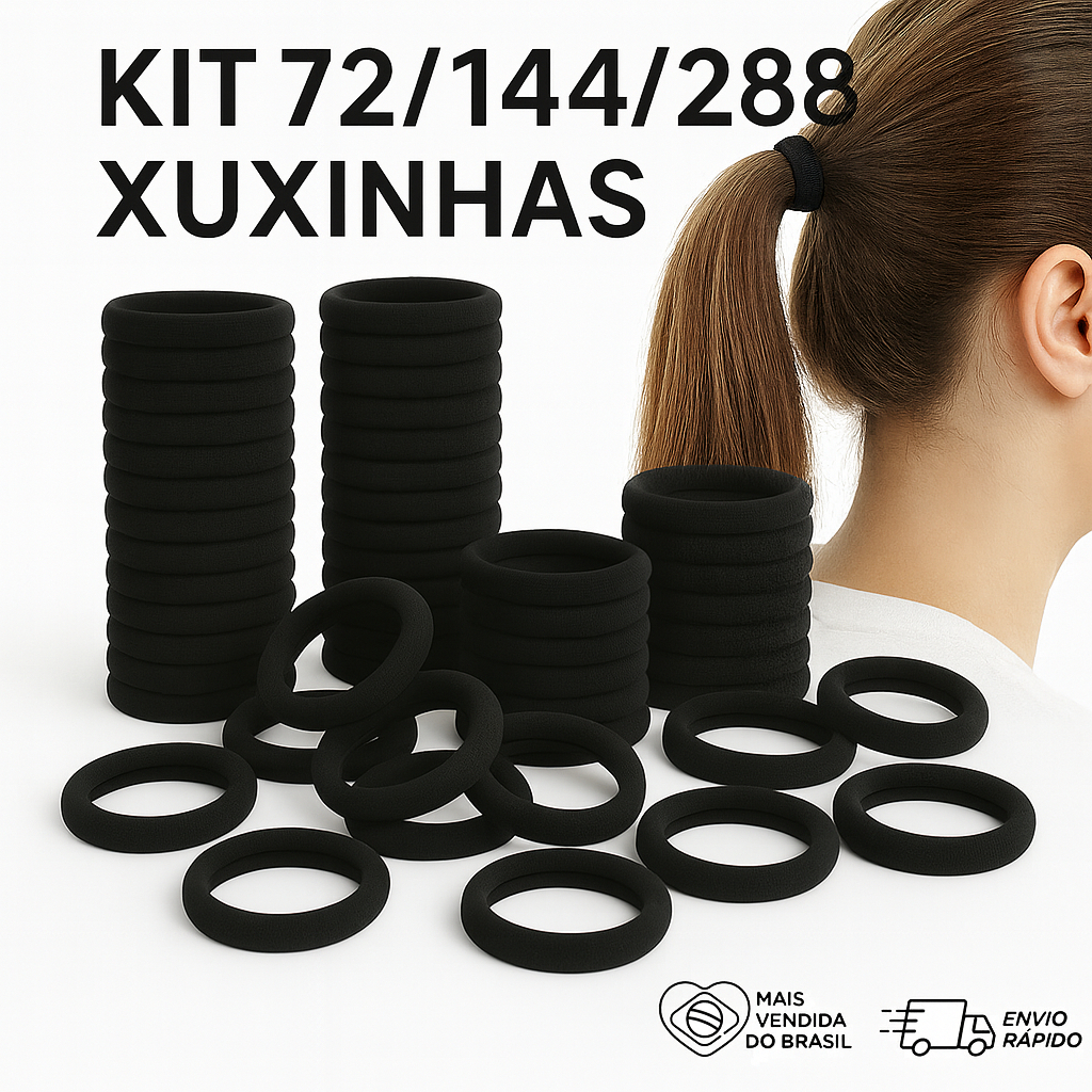 Kit 72/144/288 Elásticos de Cabelo Xuxinha Rabicó
