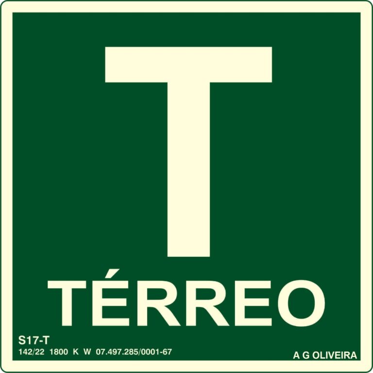 Placa de Sinalização Fotoluminescente Andar Tér