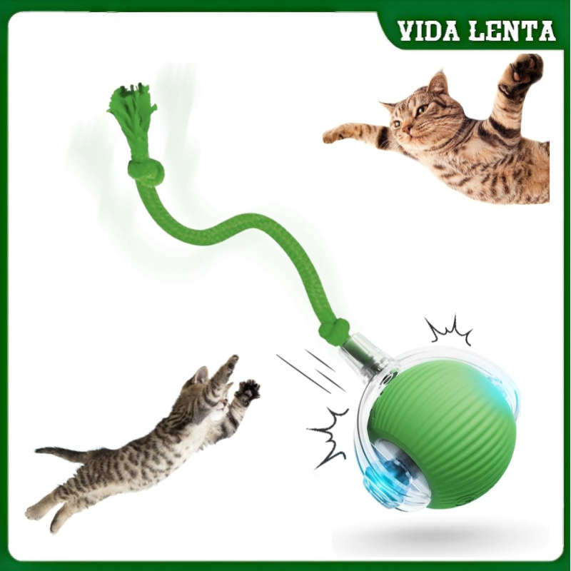 Bola Elétrica Para  Gatos De Rolamento Automática , Recarregável , Interativo , Brinquedo De Pelúcia
