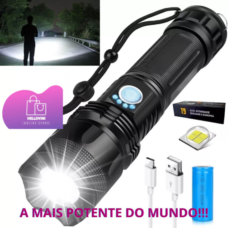 Lanterna Super Potente T9 P50 Tática Mais Forte D