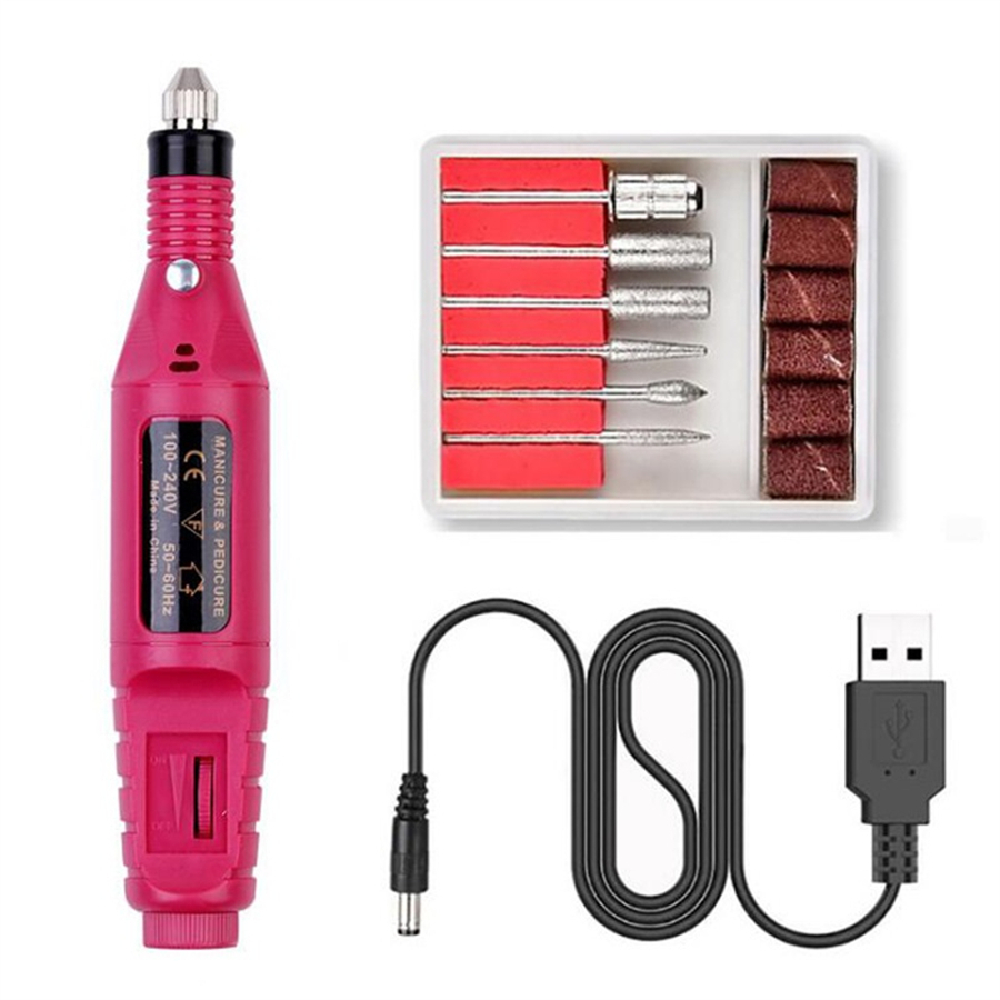 Kit Profissional de Lixadeira de Unhas Elétrica com Broca e Motor Bivolt para Manicure e Pedicure co