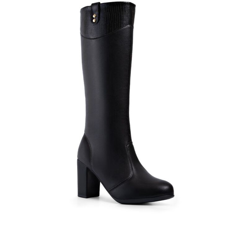 Bota Feminina Lumiss Cano Longo Salto Bloco Alto C