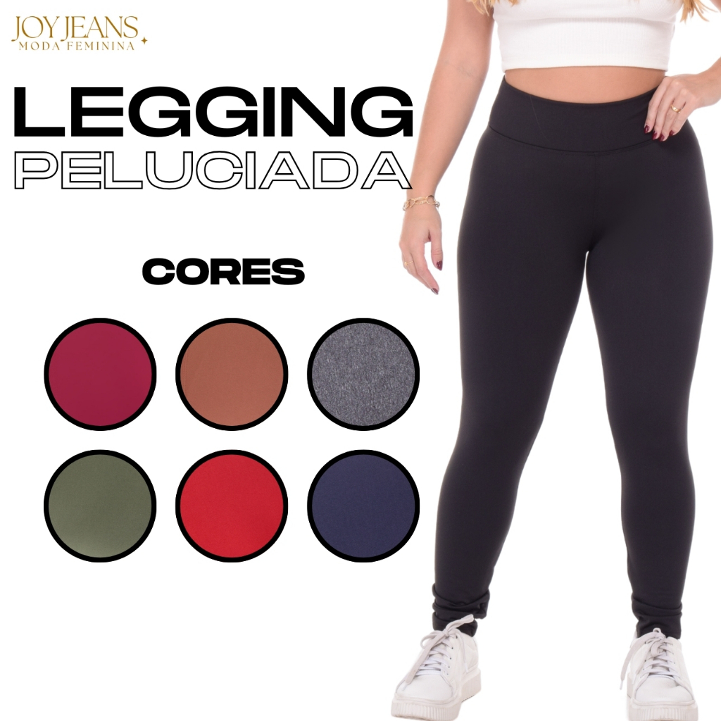Calça Legging Flanelada Cintura Alta Leg Grossa Peluciada Forrada Por Dentro Costura Reforçada Térmi