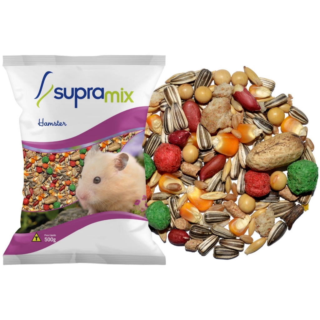 Mistura Hamster 500g (KIT com 4 unidades) Total 2kg – Grãos selecionados e limpos.