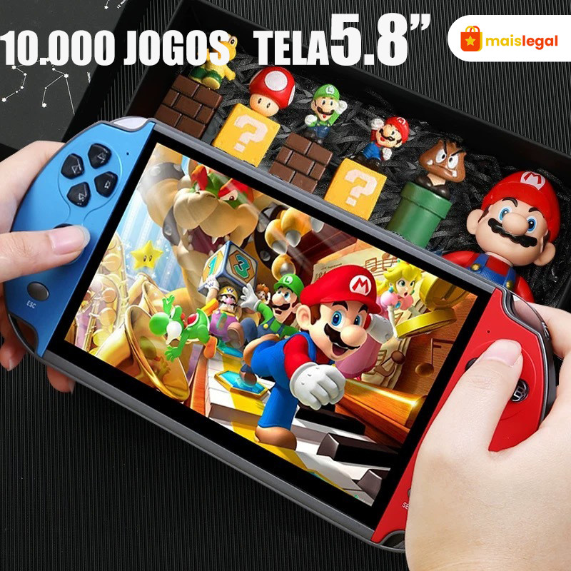 2026 Videogame Portatil 16GB Console de Mão Memoria Expansivel 10000 Jogos Retro Tela 5.8 /5.5