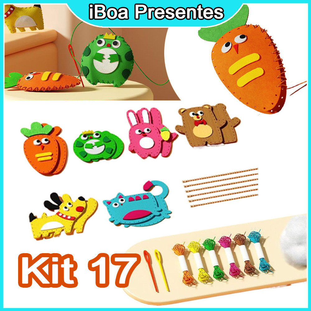 Kit De Costura De 17 Peças, Treinamento De Habilidades Motoras Finas, Brinquedos De Costura De Anima