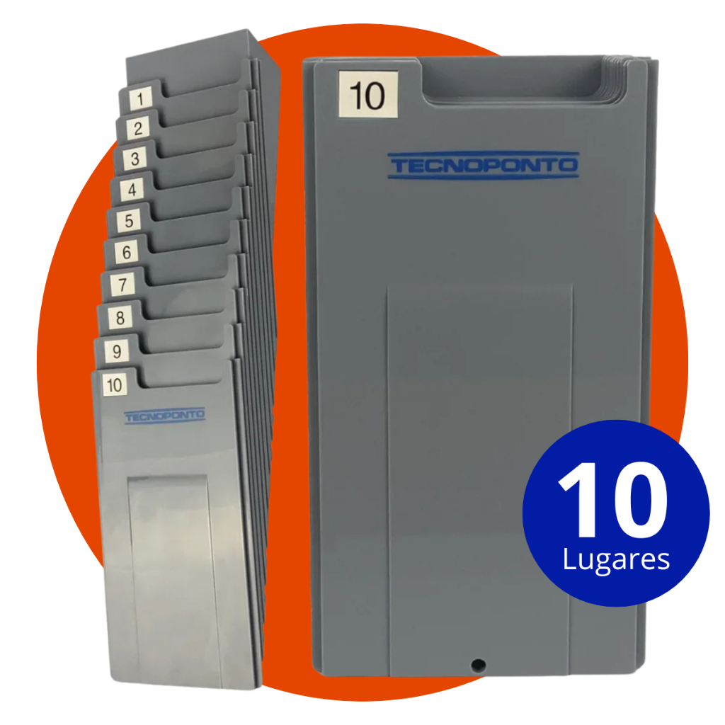 Chapeira Porta Cartão Cartográfico para 10 Lugares para Registro Funcionário Máquina Manual Digital