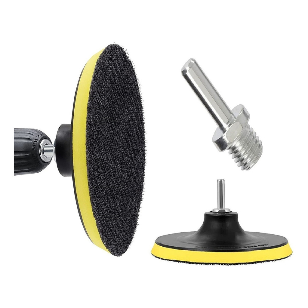 Disco Suporte 125mm para Lixadeira Angular M14 + Adaptador p/ Furadeira Velcro Resistente