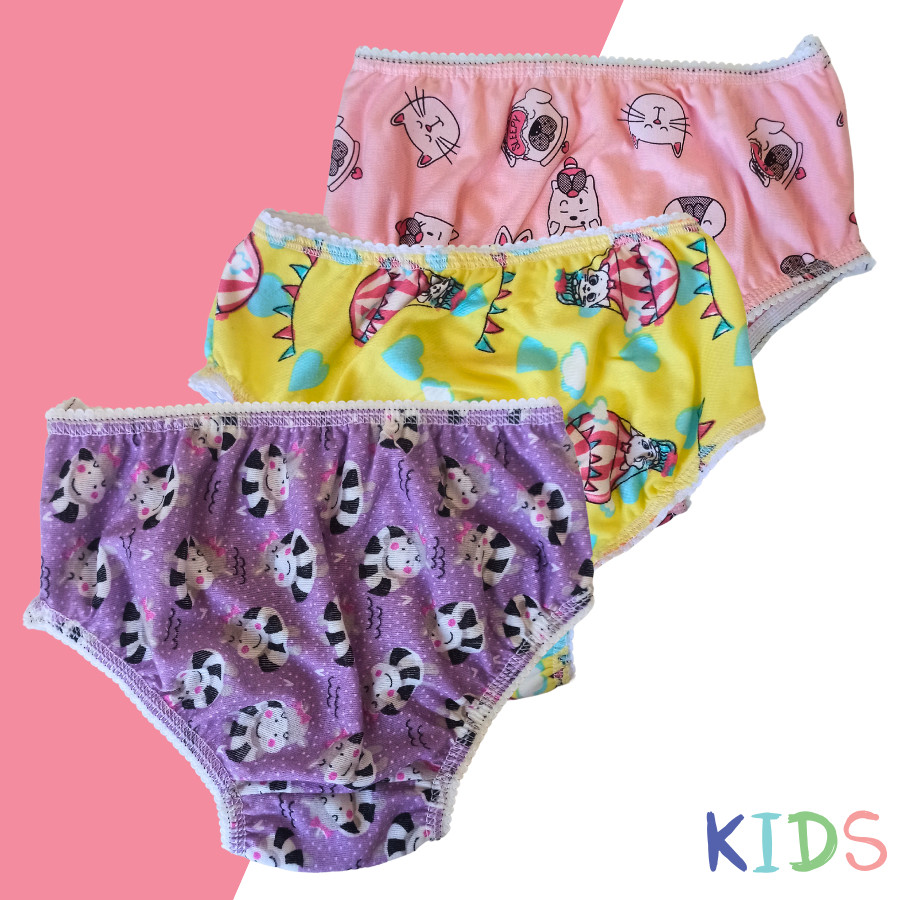 Kit Com 10 Peças Calcinhas Infantil Bebê E Crianças Estampadas E Sortidas Calcinha Kids Menina Desfr