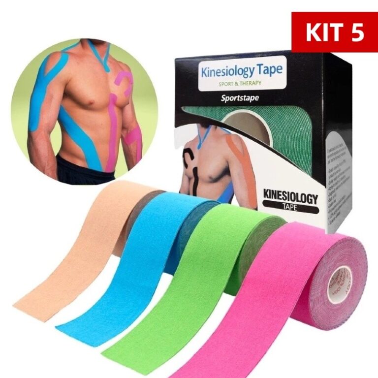 Fita Knesio Tape Bandagem adesiva funcional alivia