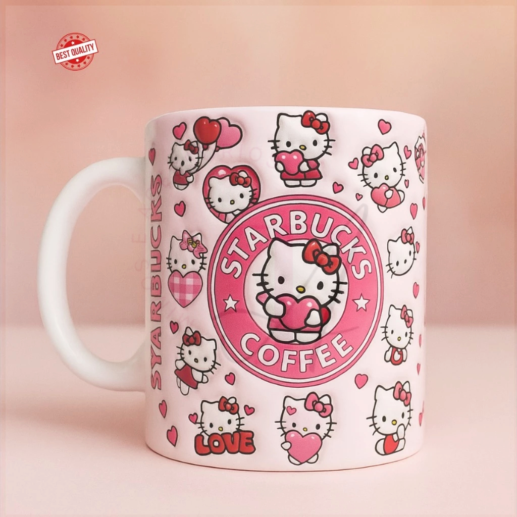 Caneca xícara de cerâmica porcelana Hello Kitty 3D Vários Modelos Personalizada