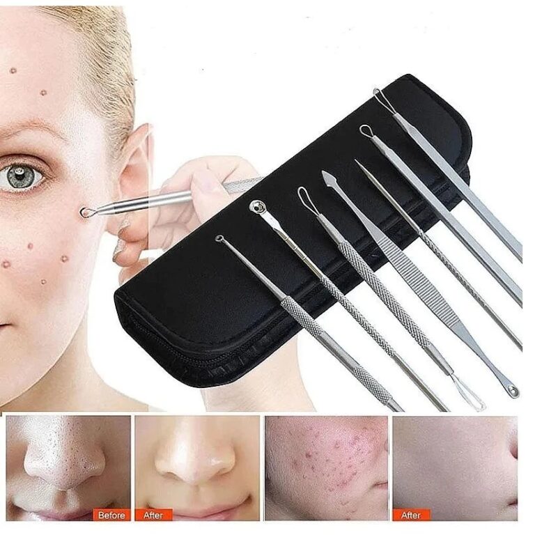Kit 7 Curetas Remove Cravos Espinhas Aço Inoxidá