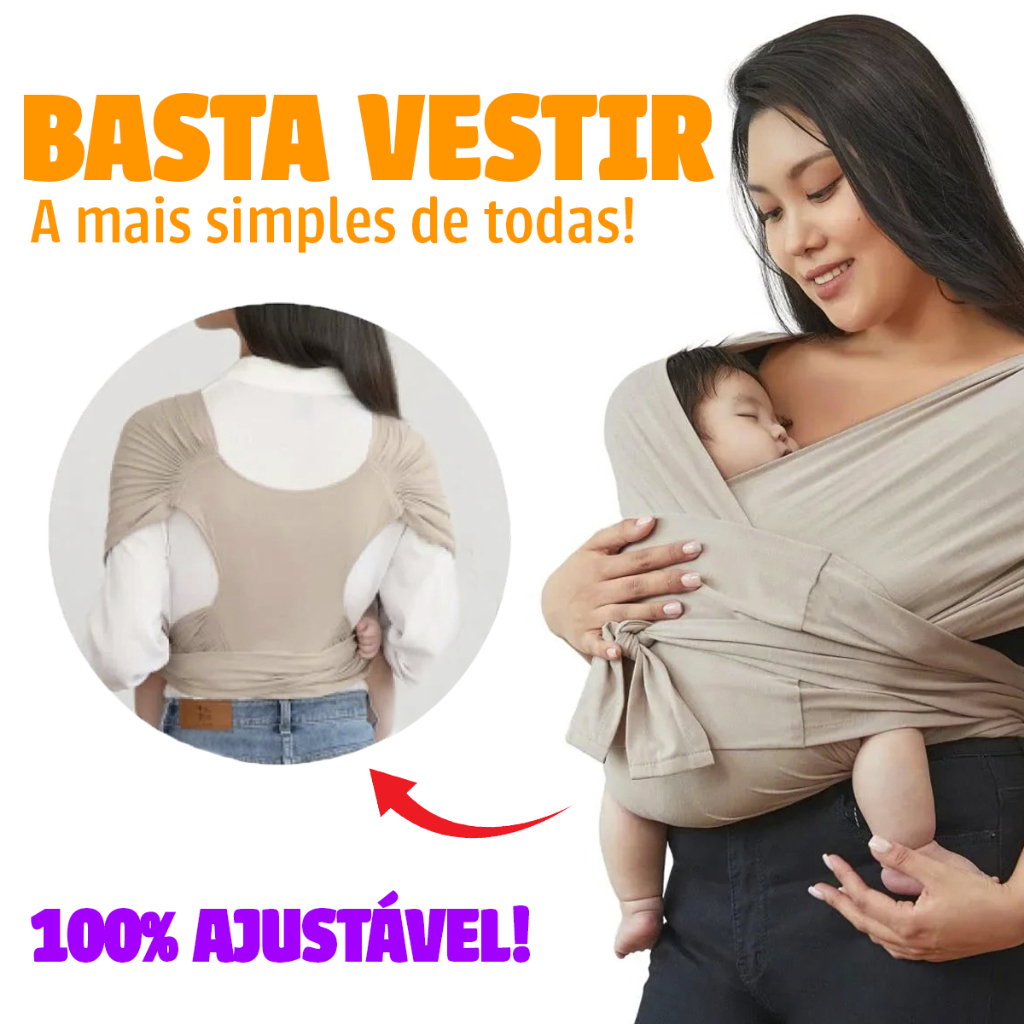 Sling de Vestir Pre Pronto Bebe Canguru Carrega Bebe Confortável