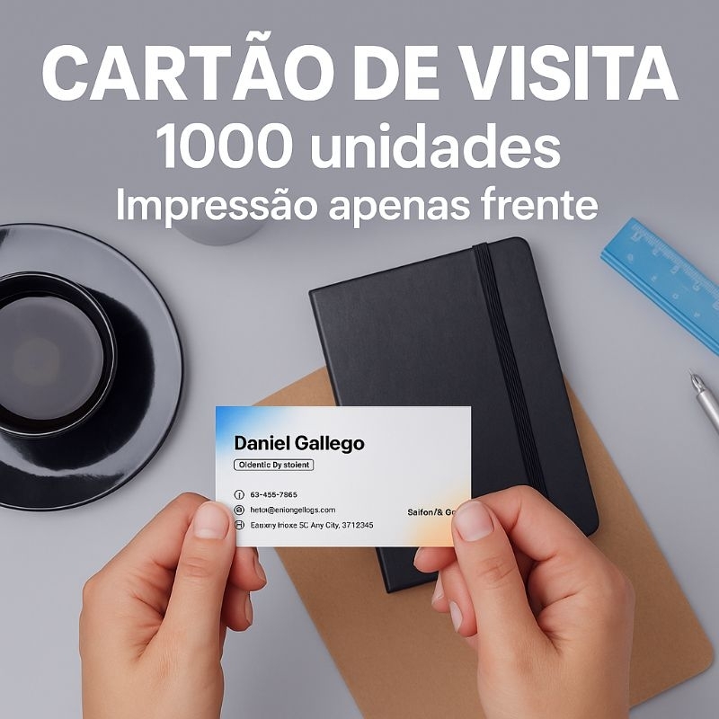 Cartão de Visita 1000 Unidades – Impressão Só Frente – Personalizado – Profissional – Negócios