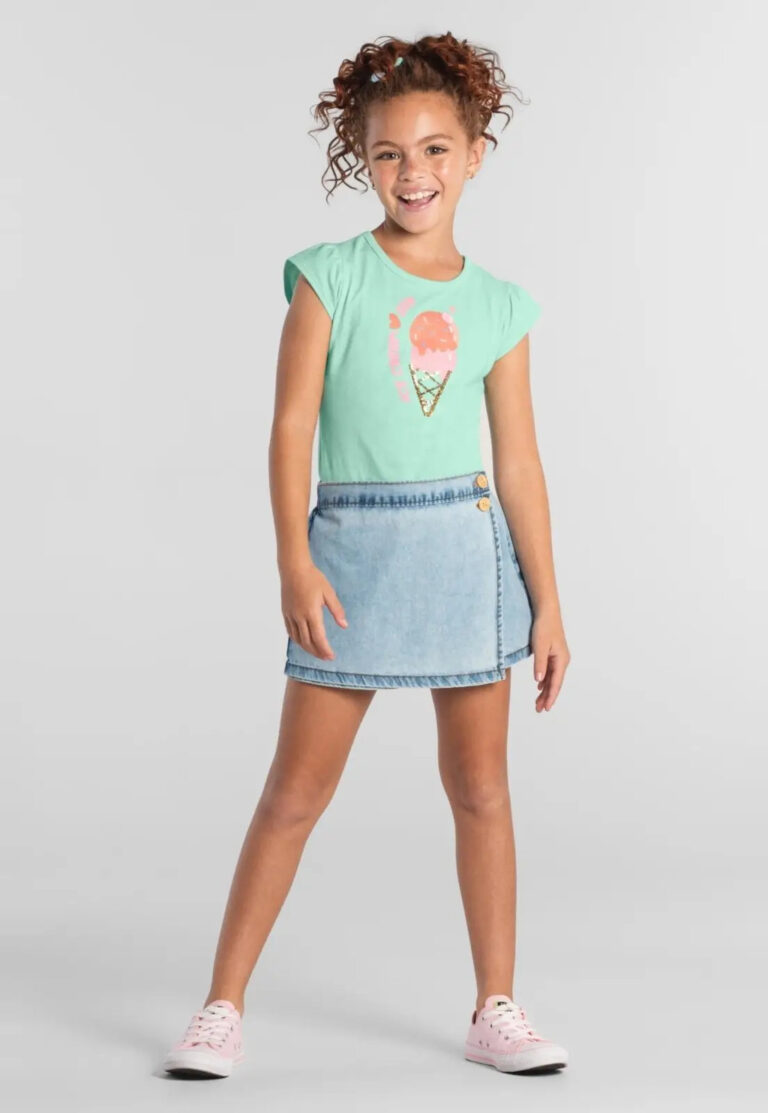 Blusa infantil BRANDILI Verde TAmanho 8