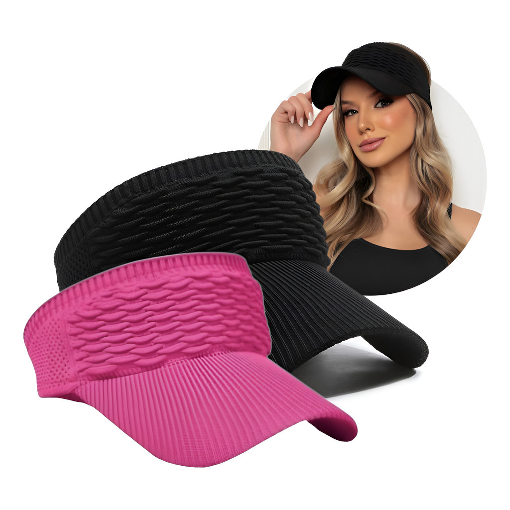 Kit 2 Viseira Sol Praia Verão Esporte Vôlei Feminina