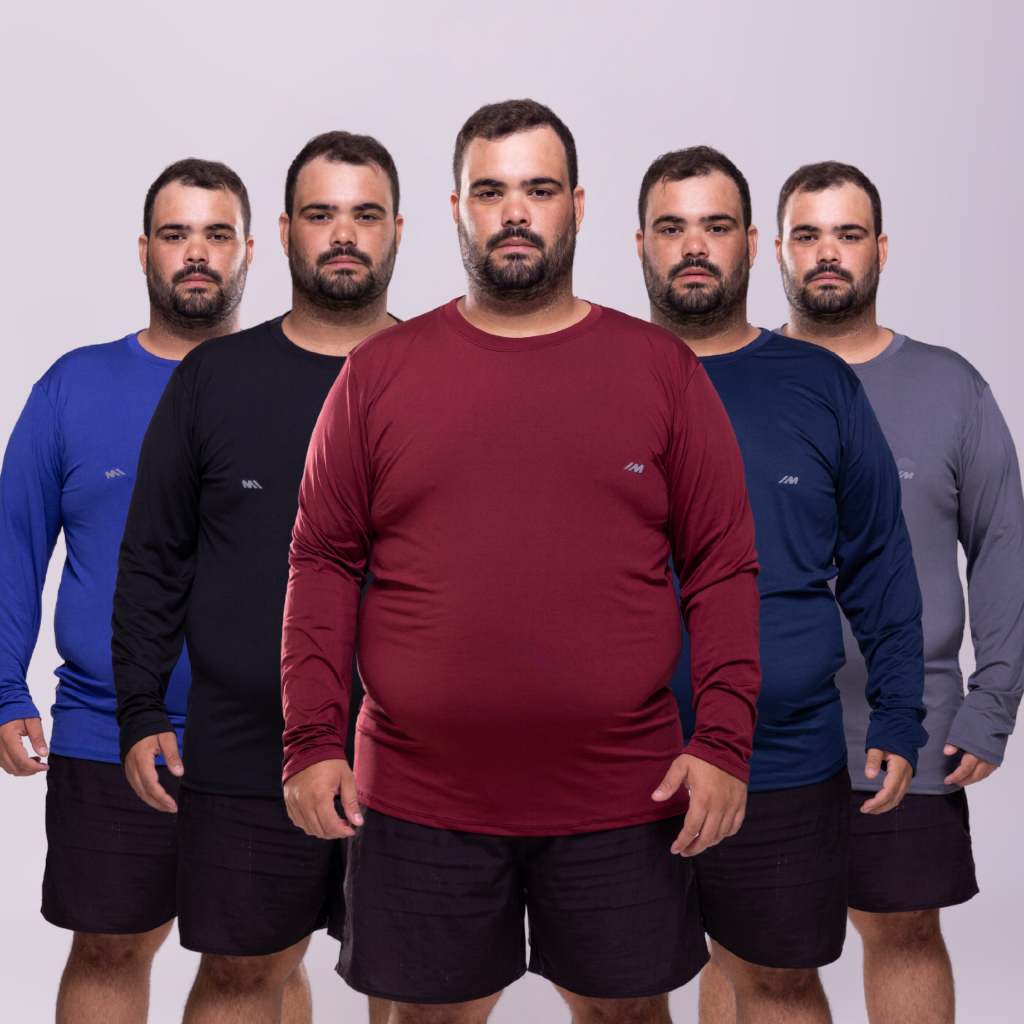 Camisa Proteção Solar UV50+ Plus Size Masculina Academia Praia Treino Confort Premium