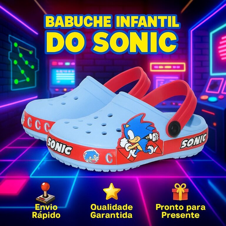 Babuche Sonic Infantil Chinelo Sonic Sandália Sli