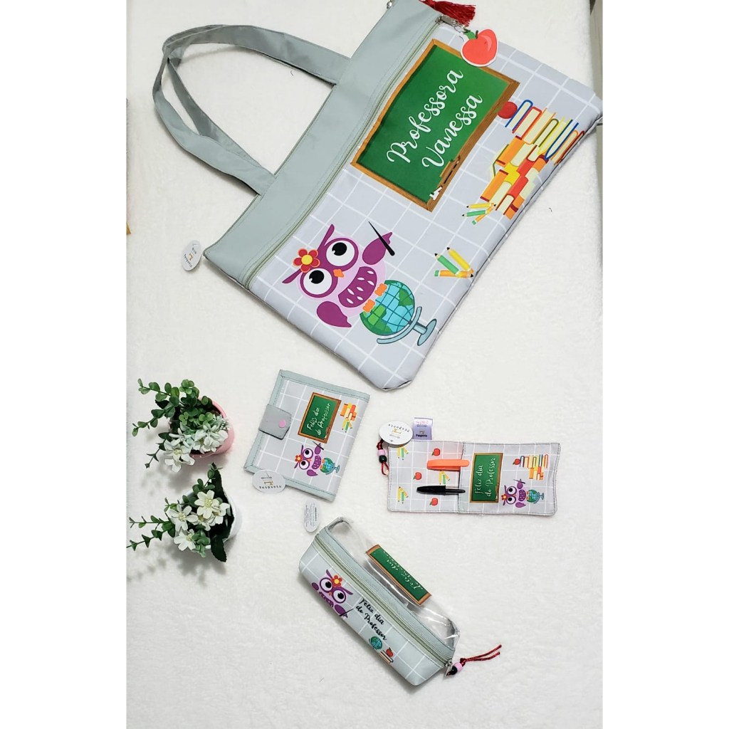 Estojo, Necesserie, Marca Página, Porta notebook, Remédio e Absorvente personalizado Dia dos Profess