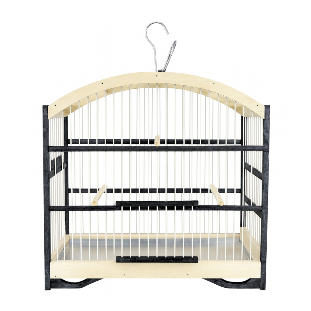 Gaiola Pássaros Pequeno Coleiro Curio Papa-capim em Madeira Pinho e Fibra Com e Sem Verniz