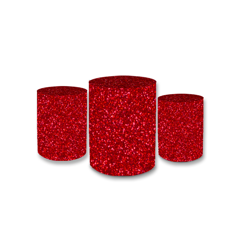 Trio Capa Cilindros Veste Fácil Glitter Vermelho