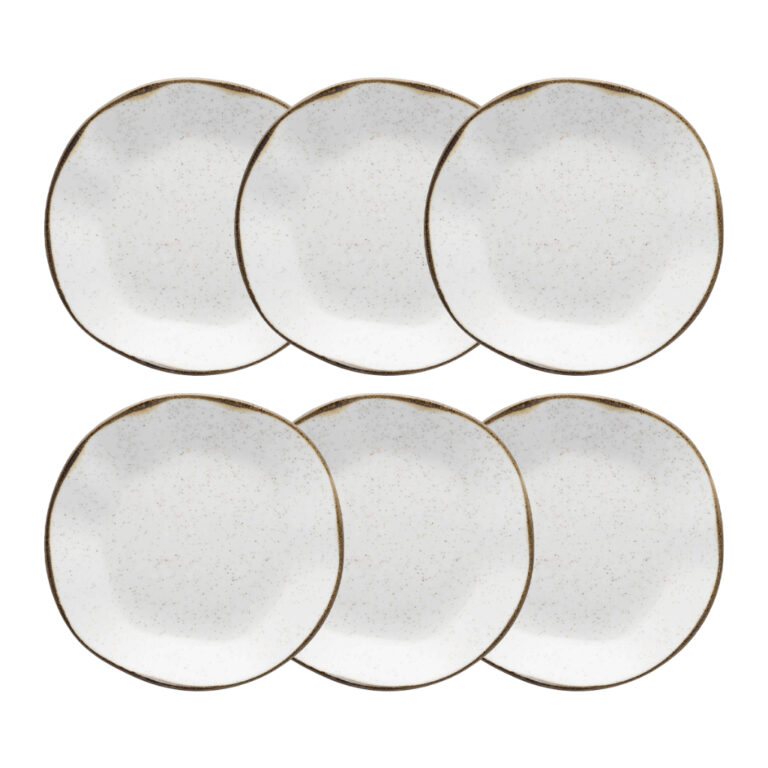 Jogo 6 Pratos Fundos Ryo Maresia Oxford 22,5 cm em