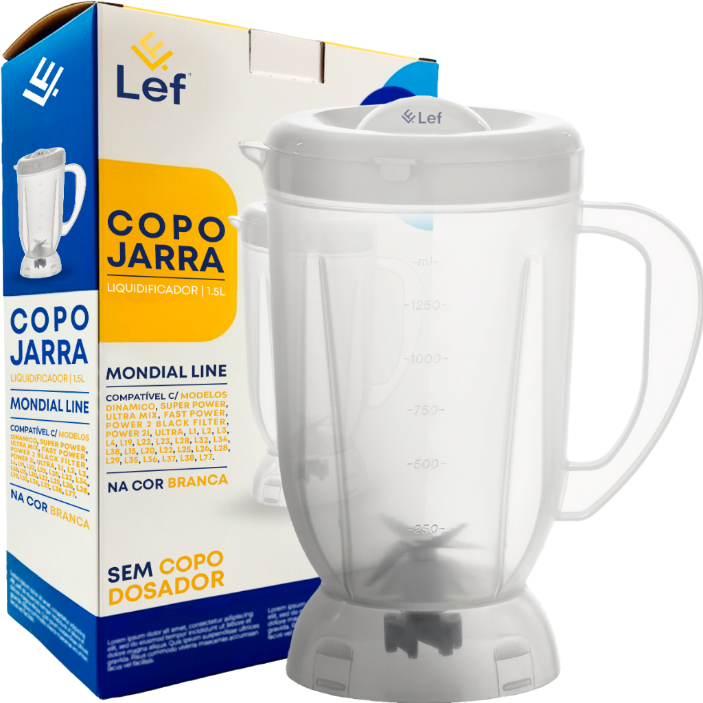 Copo p/liquidificador Mondial Line Dinâmico Super Power Ultra Mix Fast Power Power2i translúcido