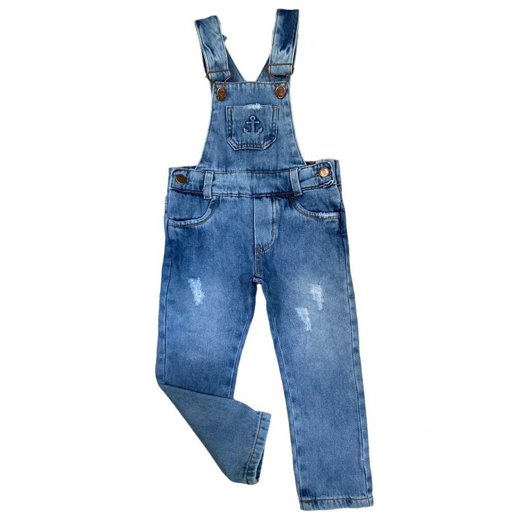 Jardineira Jeans de Menino Calça Infantil Estilosa Confortável