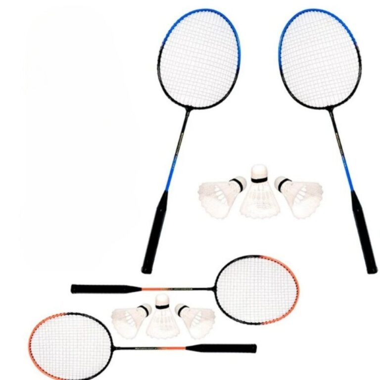 KIT BADMINTON COM 2 RAQUETES + 3 PETECAS
