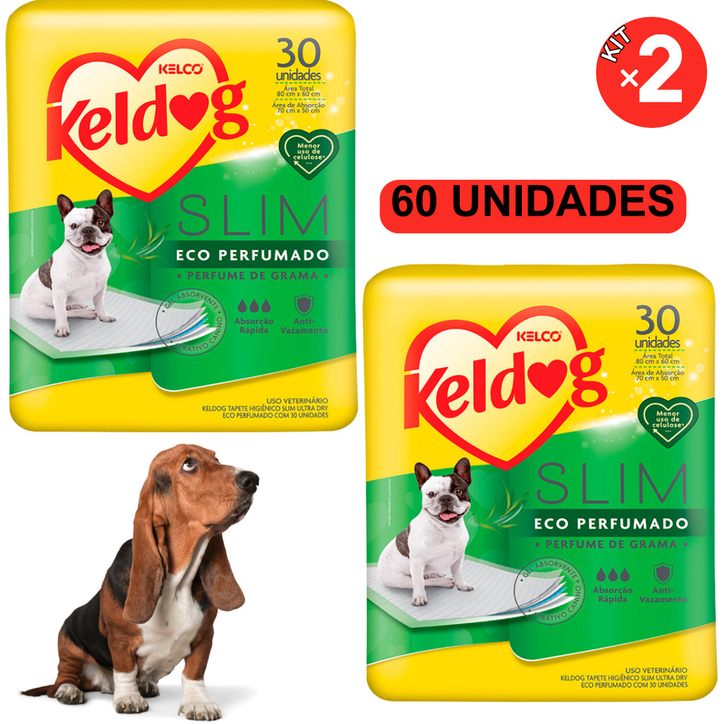Kit 2 Keldog Tapete Higiênico Slim Ultra Dry Eco Perfumado 30 Un