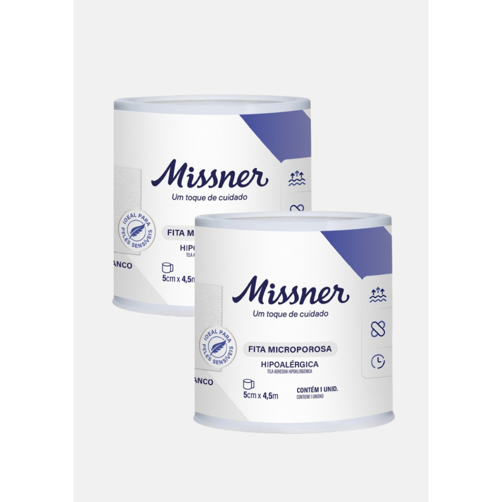 FITA MICROPOROSA BRANCA 5,0CM X 4,5M MISSNER C2 UNIDADES