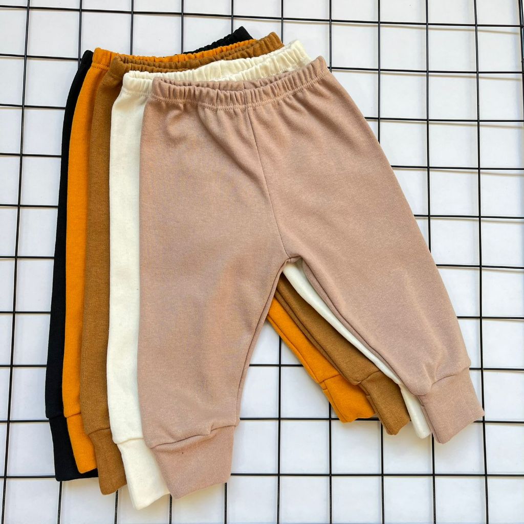 Kit com 5 Calça de Bebê Mijão Vira Pé Minimalista Neutros 100% Algodão
