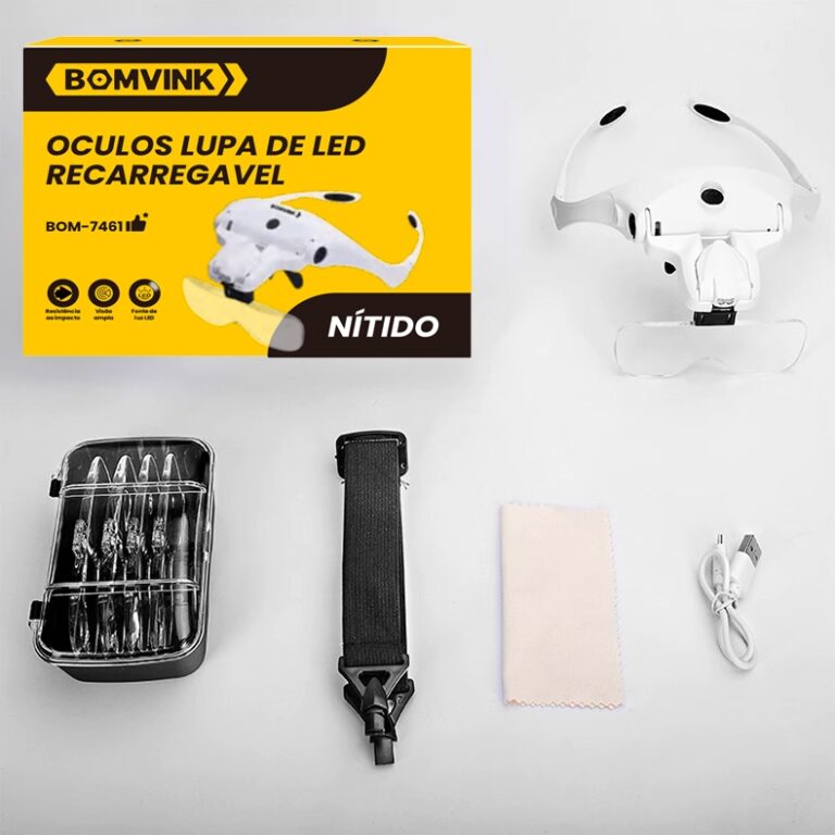 Lupa de Cabeça Profissional 2 LEDS 5 lentes aumen