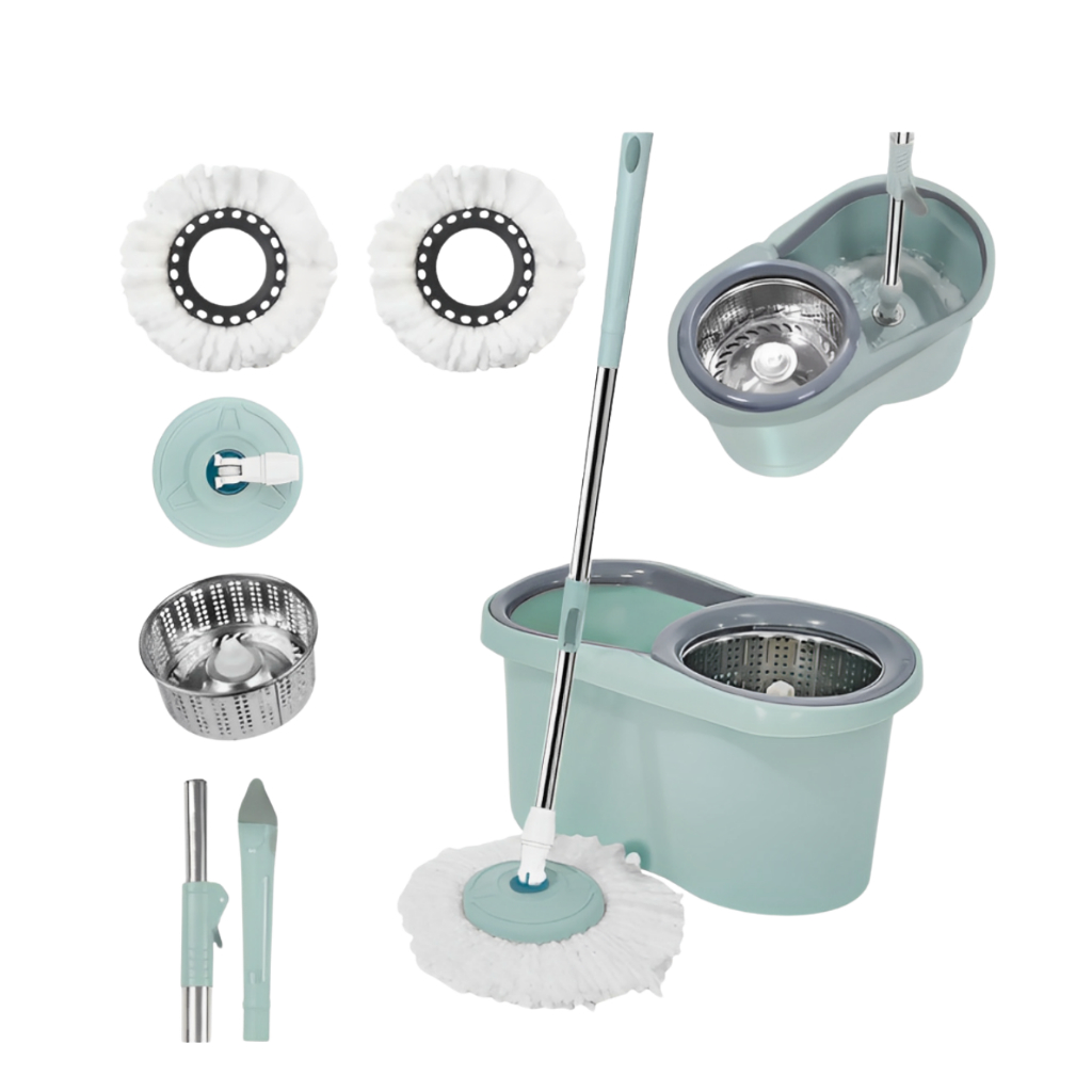 Mop Giratorio Cesto Inox 8 Litros + Refil Infiniti Home