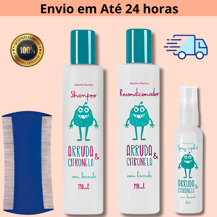 Mata Piolho Shampoo Recondicionador Spray Antipiol