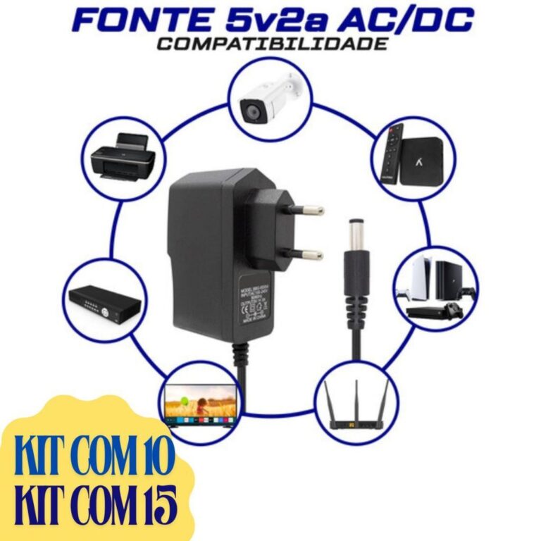 Kit Fontes De Alimentação Energia 5v 2a Para Rec