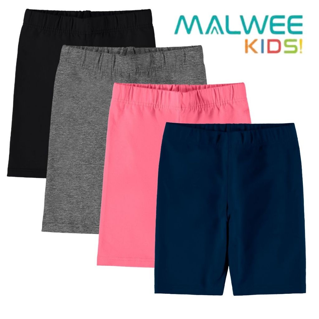SHORTS CICLISTA INFANTIL MENINA BERMUDA BÁSICA UNIFORME MALWEE KIDS