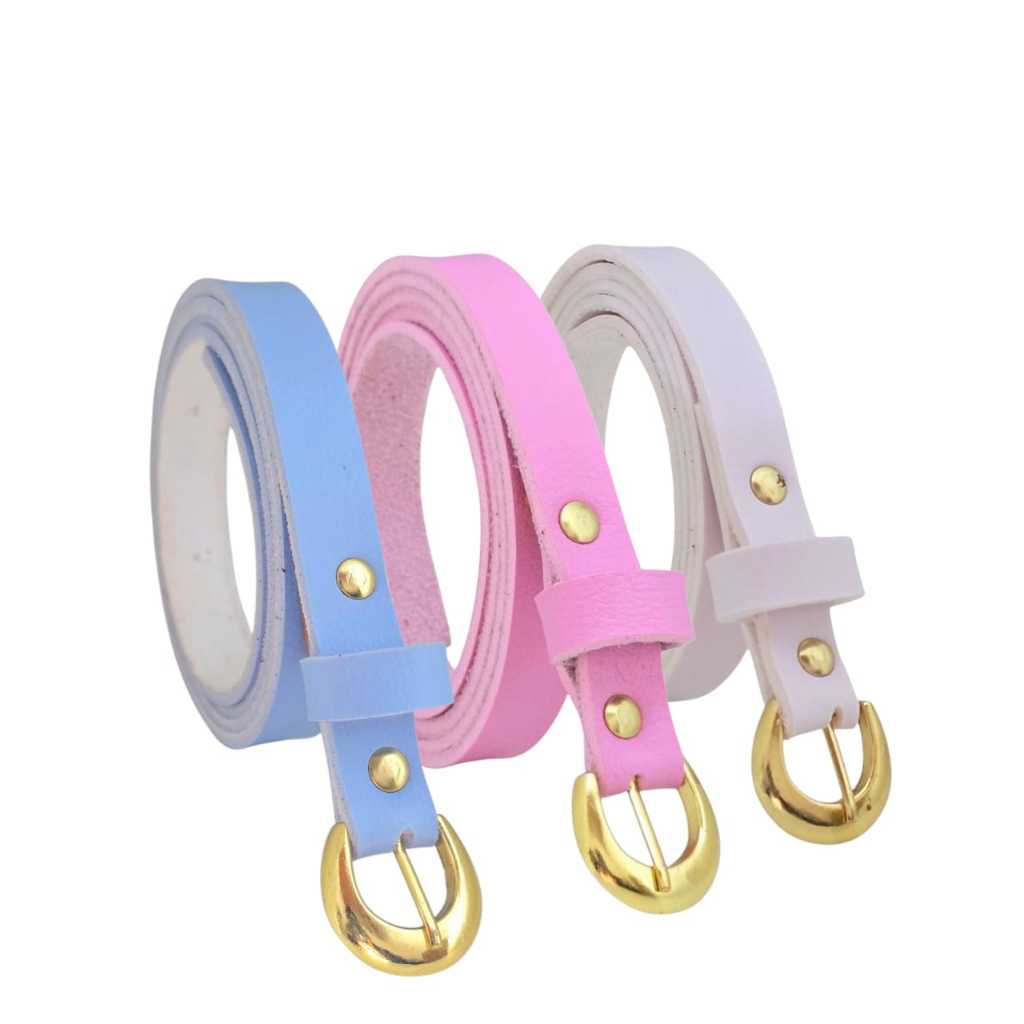 kit 3 cinto feminino fivela dourado infantil