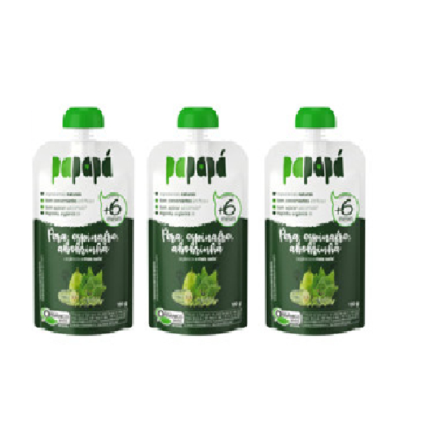 Kit 3x Papinha Orgânica Pera, Espinafre E Abobrin