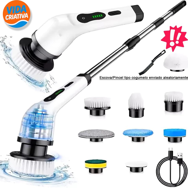 Esfregão Elétrico 9 Em 1 ou 5 Em 1 Sem fio Escova De Limpeza Pesada Multiuso Recarregável Giratória