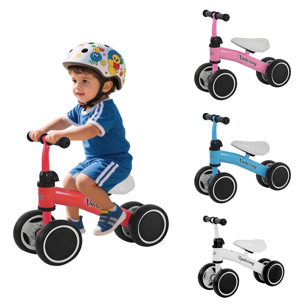 Andador/Bicicleta de Equilíbrio 4 Rodas Sem Pedal  Infantil, Estável e Seguro-P14
