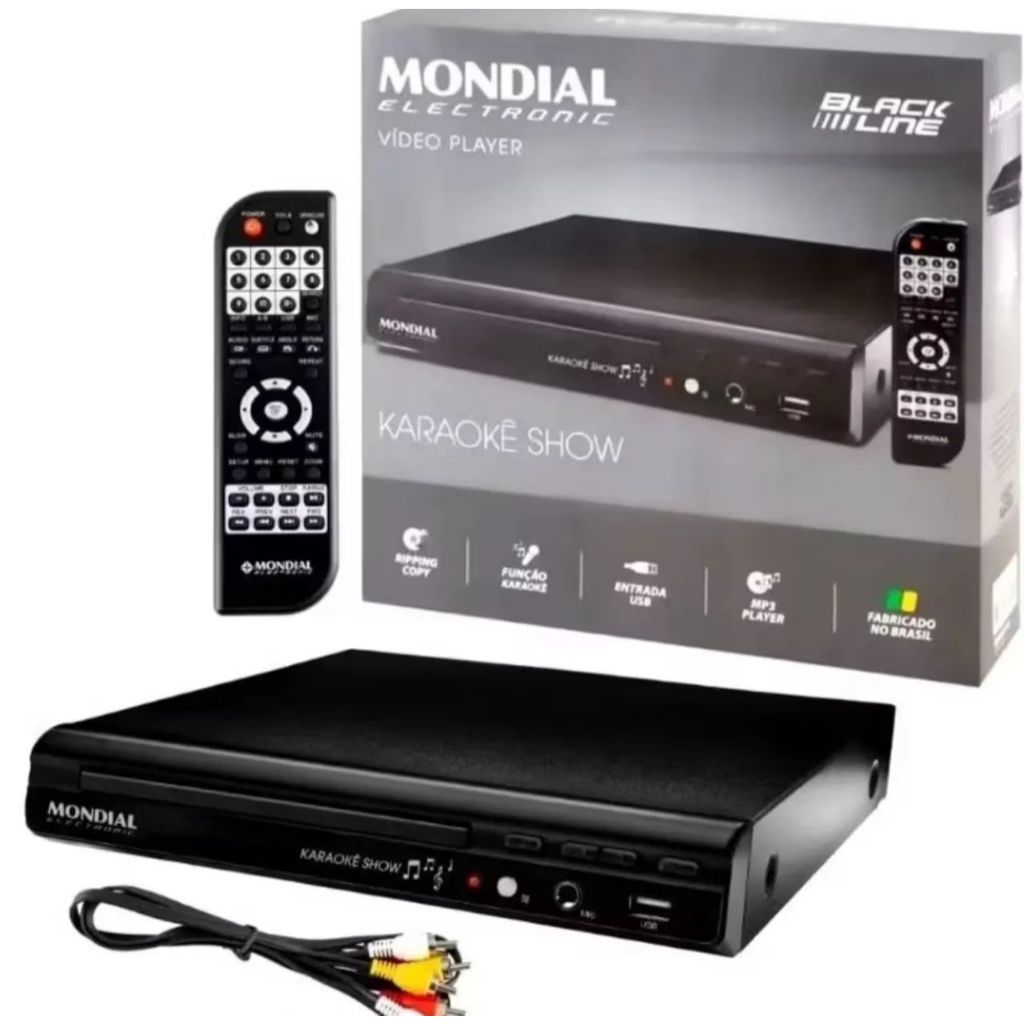 DVD Player Mondial D-20 USB Alta Definição Função Karaokê