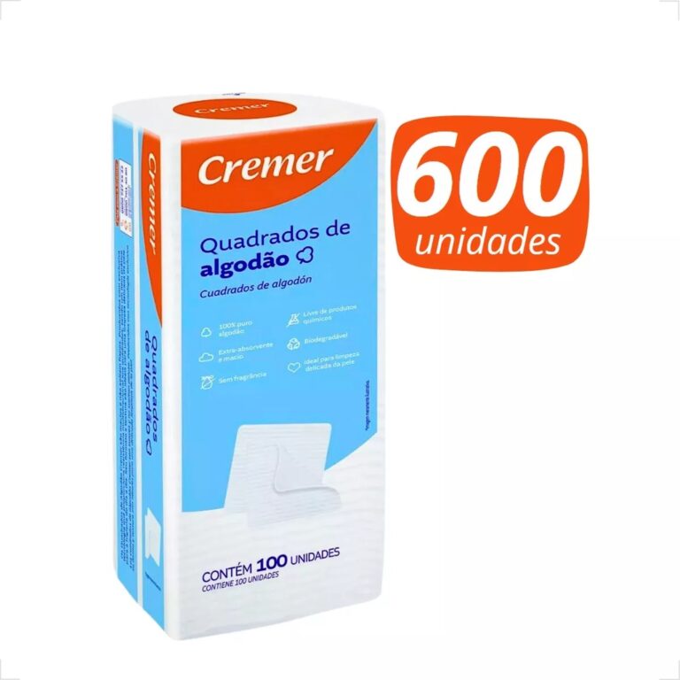 Algodão Quadrado Sem Perfume Cremer 100 UN KIT C/